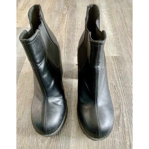 Divided Y2K Chunky Platform Black Boots Booties Women's Size 38 U.S. 7 - Picture 4 of 7
